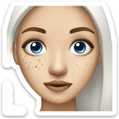 White Skin care on white freackles skin of a brunett blue eyes girl under eyes gel Gold eye patches sticker