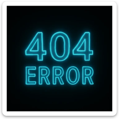 visually striking looping animated emoji of '404 error' text pulsing with soft neon glow, numbers occasionally distorting or blurring, mysterious unknown vibe, modern minimal style, optimized for small screens sticker