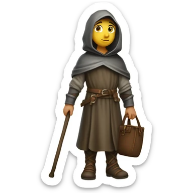young medieval pilgrim sticker