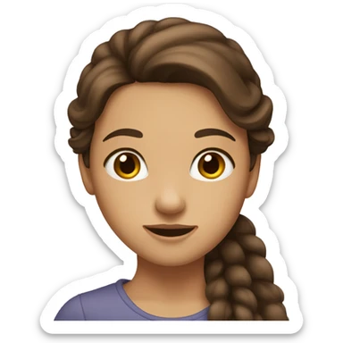 A girl with long brown hair and brown eyes  sticker