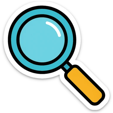 magnifying glass sticker