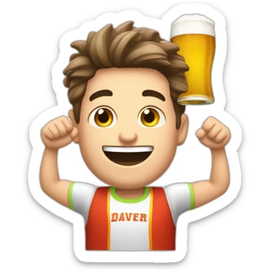 Cheering antoine Dupont with a craft beer sticker