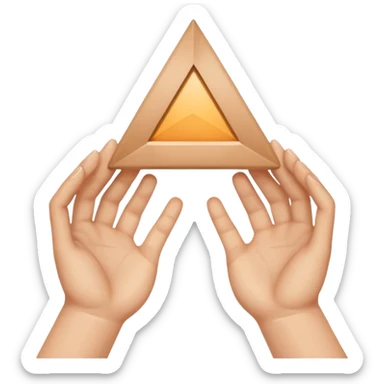Similar to the heart hands emoji, this emoji should show a triangle created by the fingers of the hands.  sticker