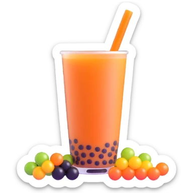 bubble tea with boba pearls sticker