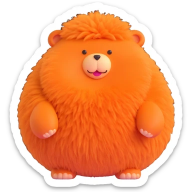 a cute orange animal's fluffy rear, soft and rounded sticker