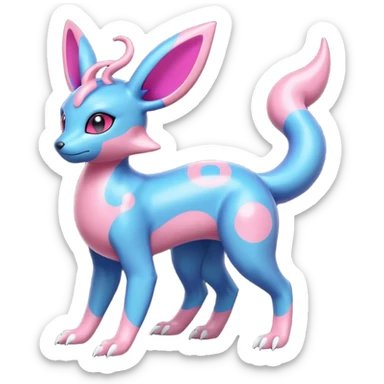 Salandit-Sylveon-Umbreon-fusion-Pokémon-hybrid-creature  sticker