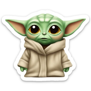 Baby Yoda is very confused and all red sticker