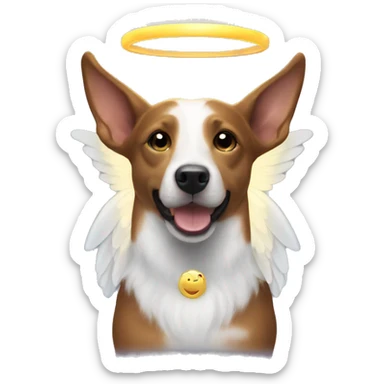 kelpie dog with angel halo sticker