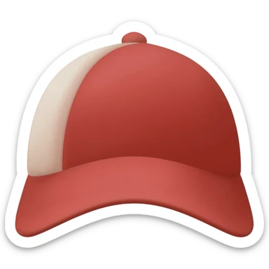 red baseball cap facing sideways sticker