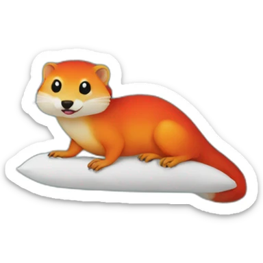 mongoose red white orange on a pillow sticker
