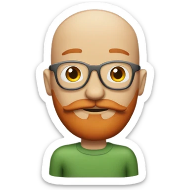 Emoji weed smoker with bald head and red beard no glasses sticker