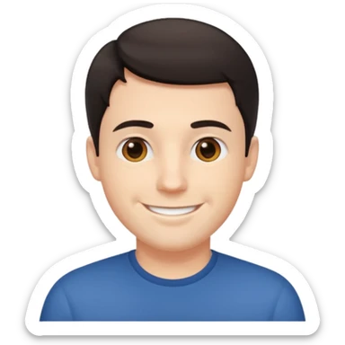 White sexy man emoji with short dark hair sticker