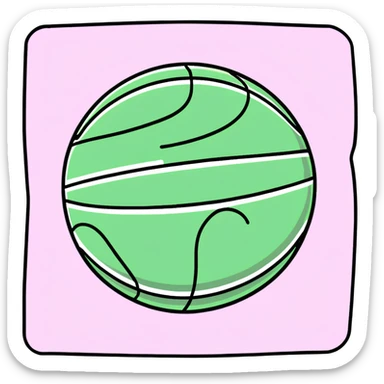 Spalding basketball with NBA logo, white color with pastel pink and green swirls pattern sticker