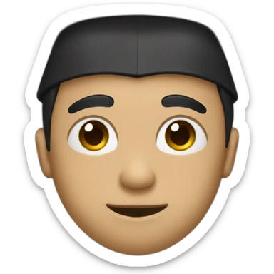 tan boy black hair and eyes with mustache and graduation hat sticker