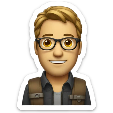 homme charismatique avec des lunette sticker