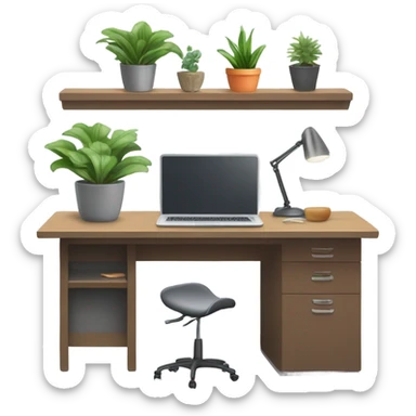 modern-minimalistic-decorated-home-office-front view sticker