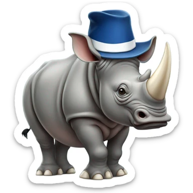 rhino with a Raider hat sticker