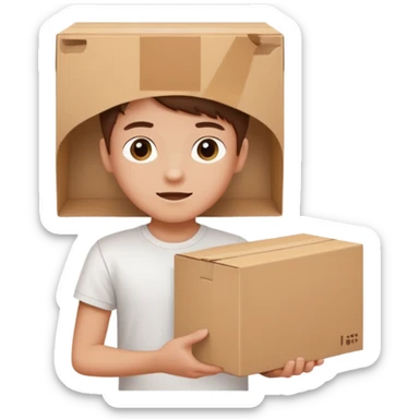 box carrier kid white tshirt sticker