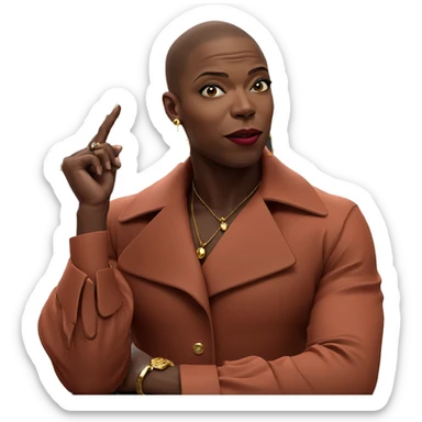 bald male with jewelry sticker