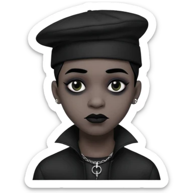 Black goth man with backwards hat  sticker
