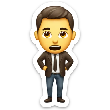 a man who has coffee dripping from his pants sticker