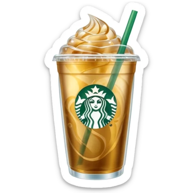 Gold Starbucks iced drink  sticker