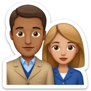 French man and woman sticker