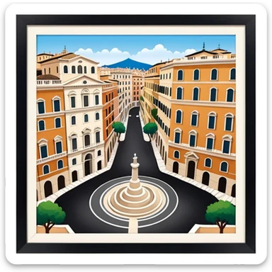 piazza di spagna view from up above
no square style no frame png style 
no squared only building 4k  sticker