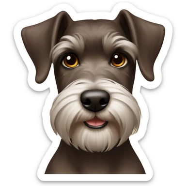 Brown miniature schnauzer  sticker