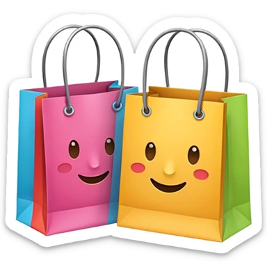 2 beautiful shopping bag sticker