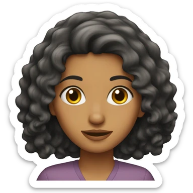 Arab girl with wavy hair sticker
