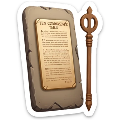 Ten commandments tablets and staff sticker