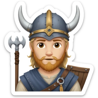 Young viking sailor on ship deck sticker