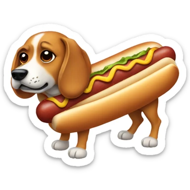 hot dog in dog costume  sticker
