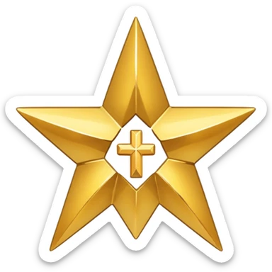 A seven pointed star with a cross inside sticker