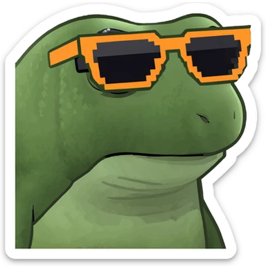 bufo with tortoise triangle 8 bit sunglasses sticker