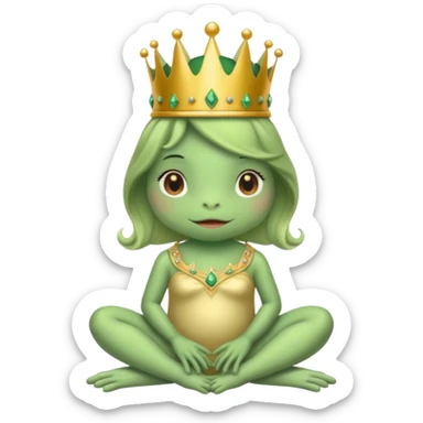 cute frog princess sitting on bed sticker