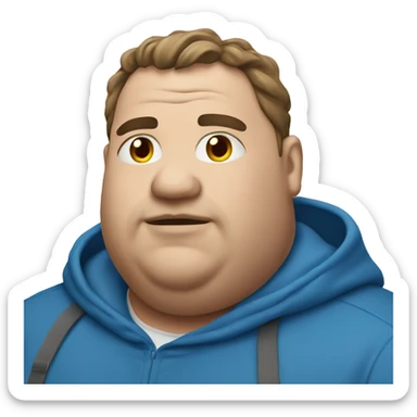 fat man with blue hoodie sticker