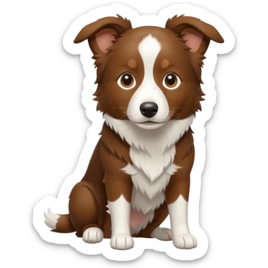 brown border collie short hair sticker