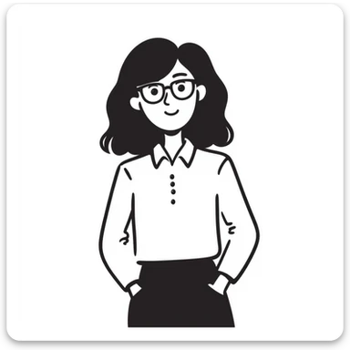 business lady with black rimmed glasses sticker