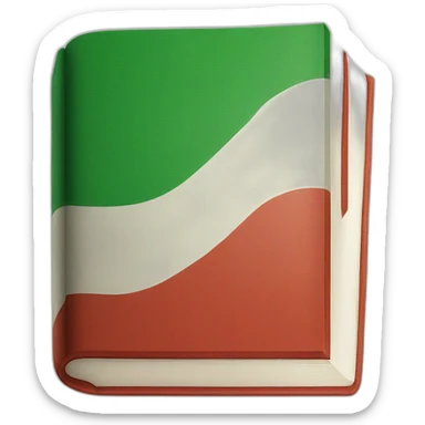 italian book in italian flag colours sticker