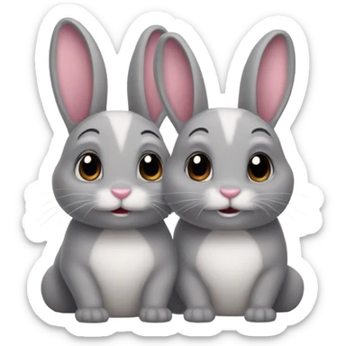 two bunnies  sticker