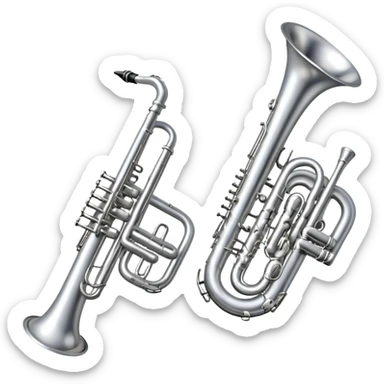 trumpet with saxophone sticker