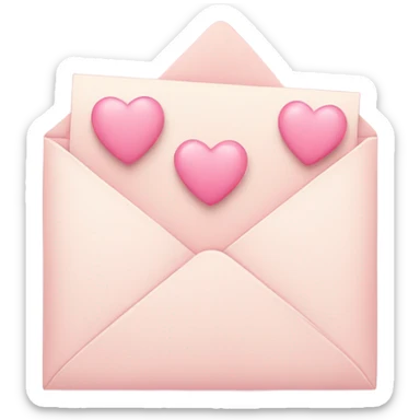 romantic letter with pastel pink hearts sticker