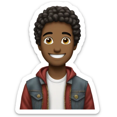 Chico joven Albanes sonriendo peace and love sticker