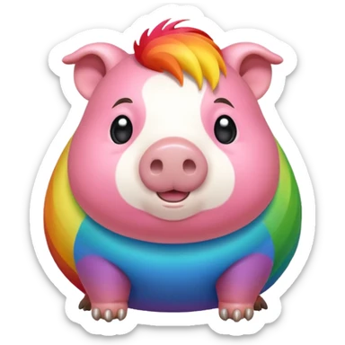 rainbow colored gunea pig sticker