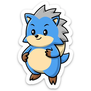Silver the hedgehog character with pregnant belly sticker