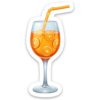 spritz in a glass with no straw more orange color sticker
