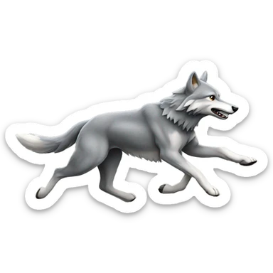 Grey wolf running  sticker