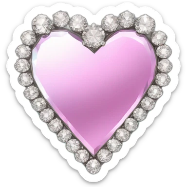 fancy diamond heart mirror sticker